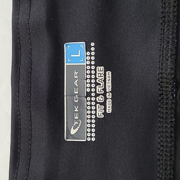 Tek Gear Fit & Flare Black with Purple Detailing Yoga Pants Size Large - Picture 4 of 12